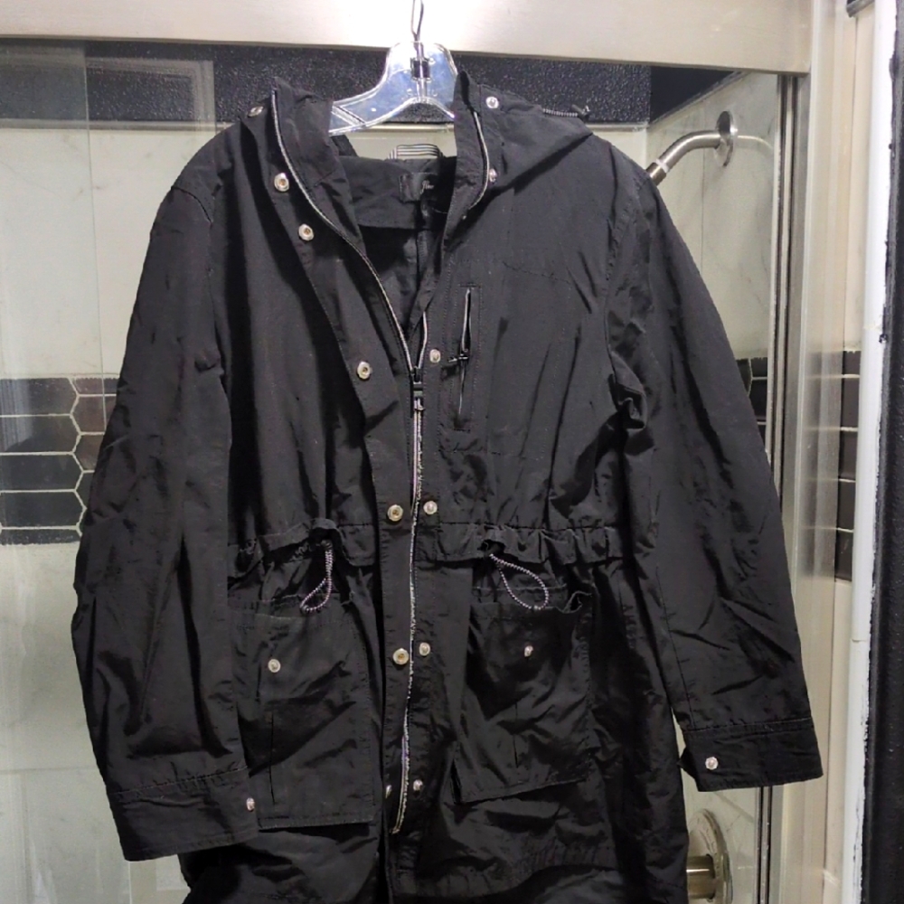 J. Crew Woman's Black Hooded Rain Jacket